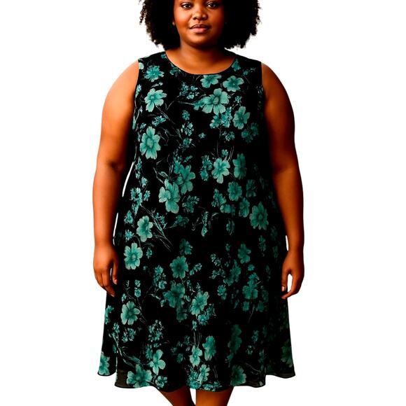 Studio 1 20W Green Women's Sleeveless Maxi BOHO Dress Plus Size 2X XXL 2XL - Picture 1 of 5